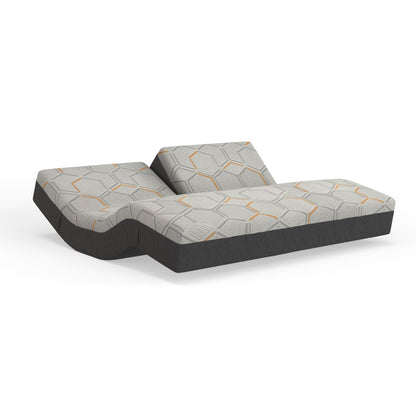 12" Split Head California King Firm Copper Gel Infused, Memory Foam Mattress - White