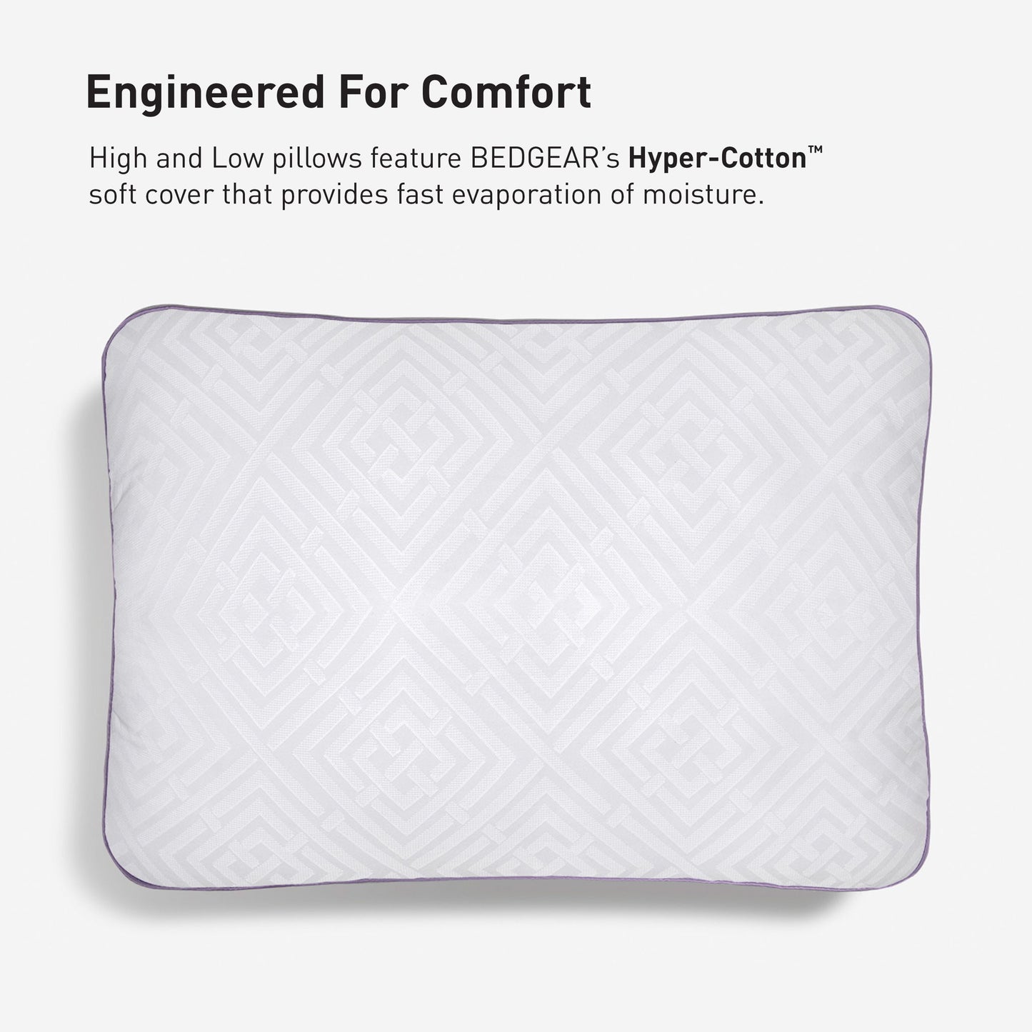 Bedgear High-Low Performance Pillow - Soft Support Pillow For Neutral Sleepers - Low Size